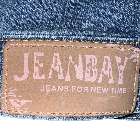 Cos Jeans/JEANBAY Girls XL Blue Denim Jacket with Embroidery Trucker - Picture 5 of 6